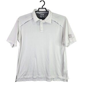 Mens Adidas White ClimaCool Golf Polo Shirt Short Sleeve Polyester Size M